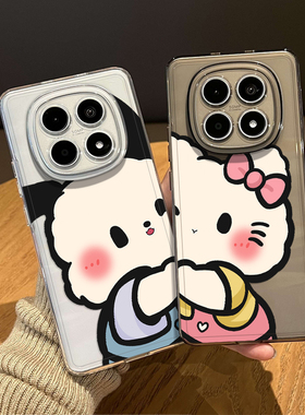 帕恰狗kitty猫手机壳适用红米note15pro透明14情侣13凯蒂猫turbo4一对12小众11t新款3高级感10/9/外壳redmi十