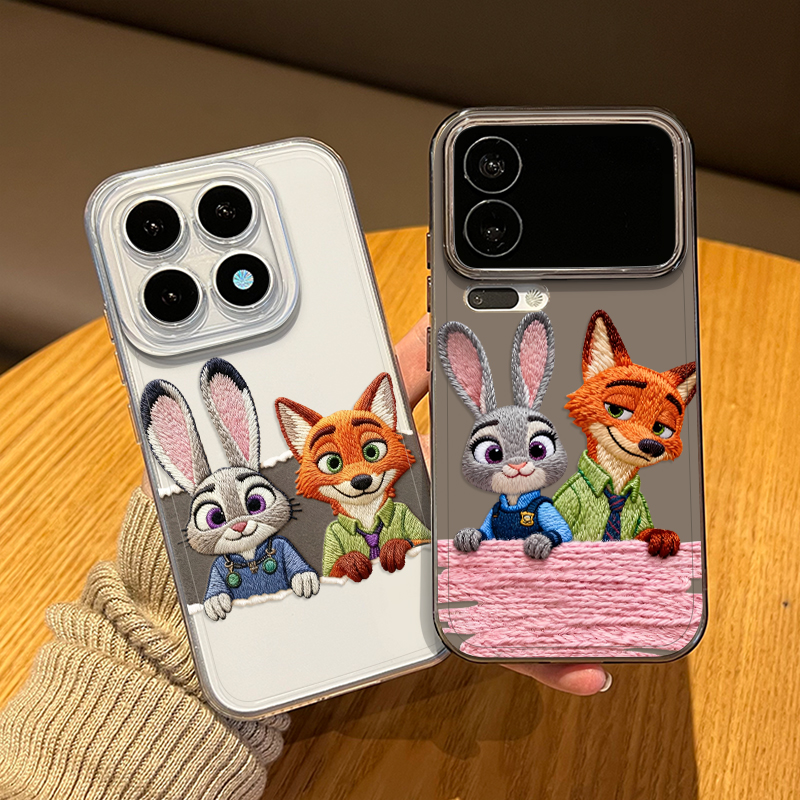 毛绒尼克朱迪手机壳适用小米系列