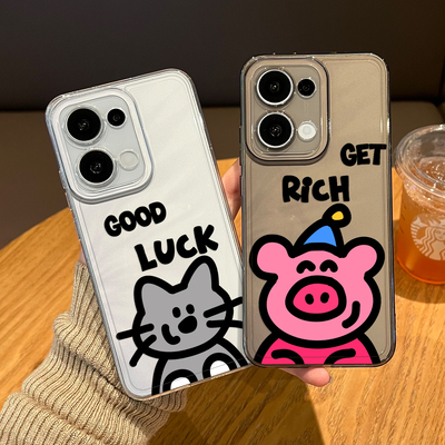 简笔画小动物手机壳适用oppo系列