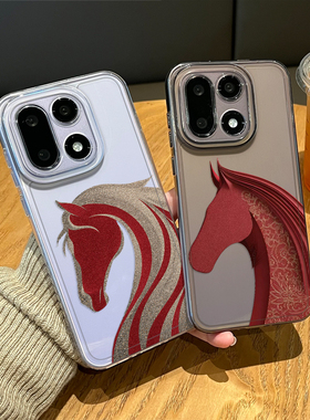 鎏金剪纸马手机壳适用一加15本命年1+ace6新年13T过年5pro透明12情侣3马年11新款2红色oppo外壳oneplus防摔男