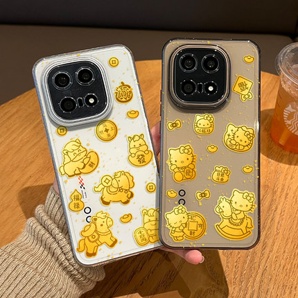 金箔小马kitty猫适用iqoo15手机壳iqooneo10发财13情侣12pro新年11s新款z9turbo+马年8本命年7se招财6por外壳