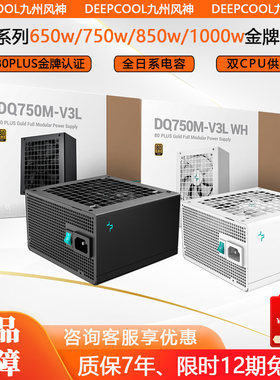 九州风神DQ650w/750w/850w/1000wV3L金牌全模组电脑台式主机电源
