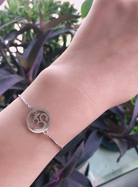 om瑜伽手链钛钢不生锈不掉色小众设计感萨奇南达瑜伽分店老师同款