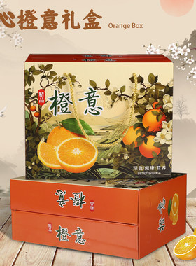 绳手提鲜橙子柑橘包装盒