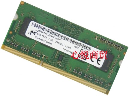 镁光 MT8KTF51264HZ-1G6P1 4G 1RX8 PC3L 12800S 1600 笔记本内存