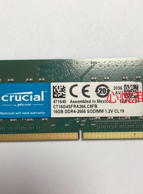 Crucial/英睿达CT16G4SFRA266 16G DDR4 2666 SODIMM 笔记本内存