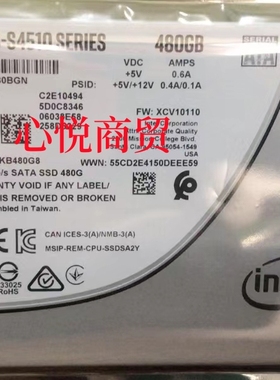 Intel英特尔 SSDSC2KB480G8 S4510 ssd 固态硬盘480G SATA 6G 2.5