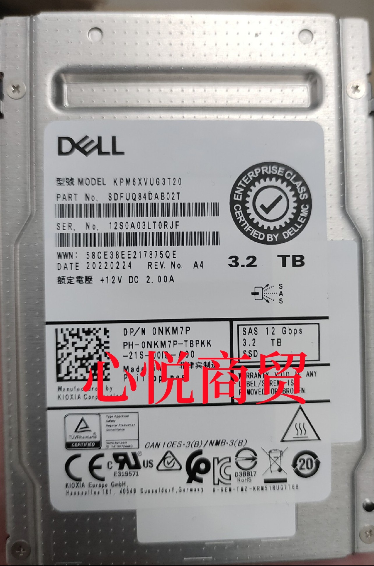 DELL 戴尔 0NKM7P KPM6XVUG3T20 SSD 混合固态硬盘 3.2T SAS 12gb