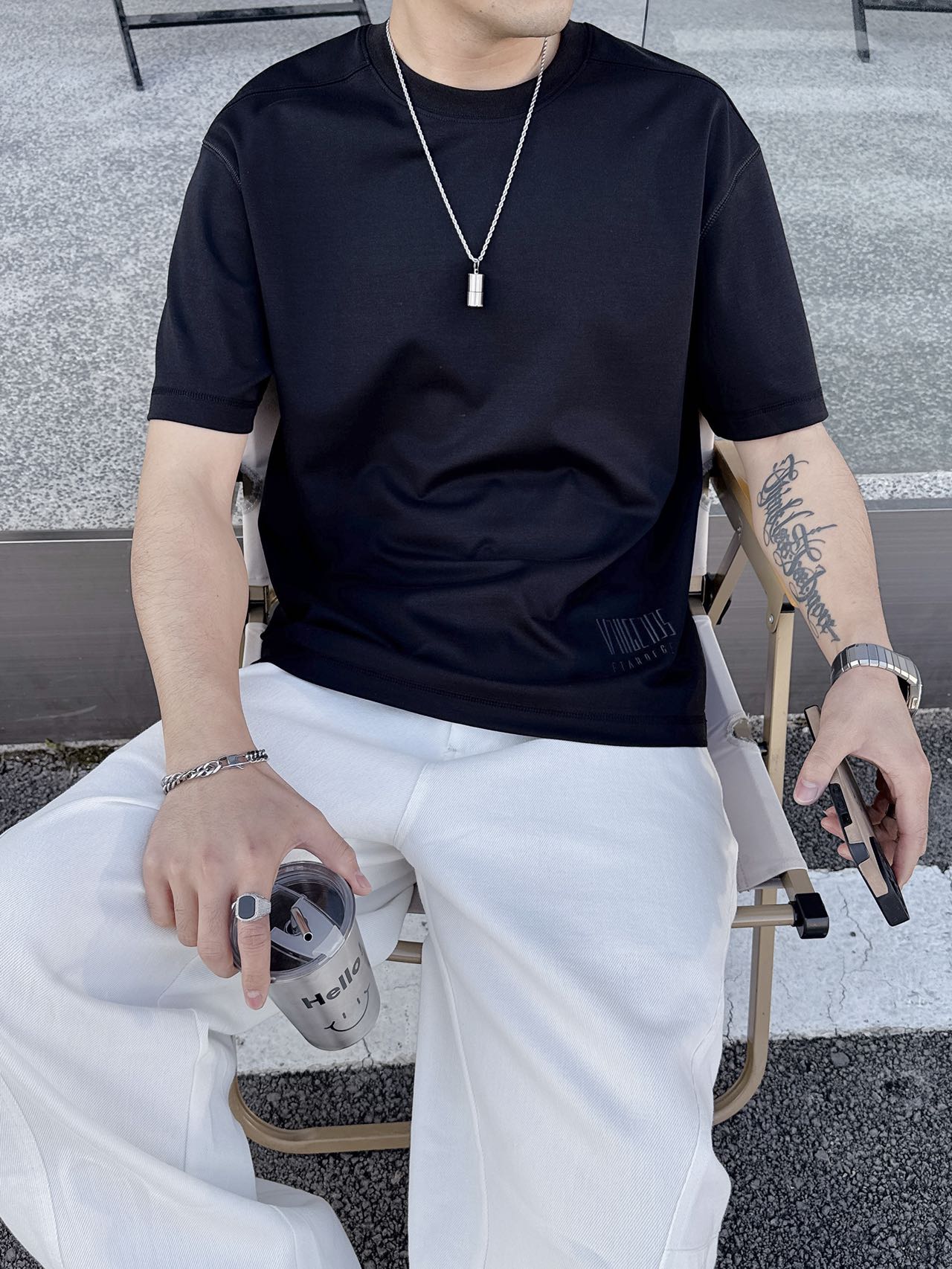 2026夏季高品质轻奢系男士短T恤