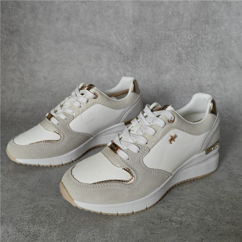 出口荷兰外贸原单mexx真皮内增高5cm女士运动鞋牛皮防臭小白鞋