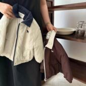 儿童棉袄冬季 外套小童棉衣加厚洋气宝宝休闲外套女夹棉 男童工装