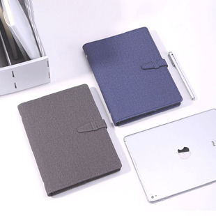 得力文具3309皮面活页本 A5记事本 简约可拆卸办公商务随身笔记本