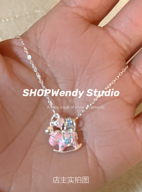 S999足银生肖马本命年木马项链