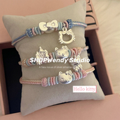 SHOPWendy 编织甜美手绳 在逃公主卡通999足银纯银闺蜜款