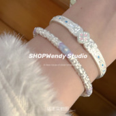 SHOPWendy 足银999.9古法珐琅蝴蝶手镯纯银实心新中式 开口手环