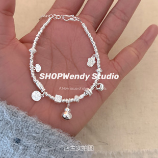 SHOPWendy｜新中式 S925纯银盘缠葫芦上上签转运珠手链