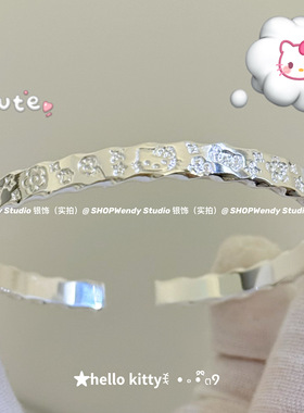 helloKitty足银999.9蝴蝶结手镯