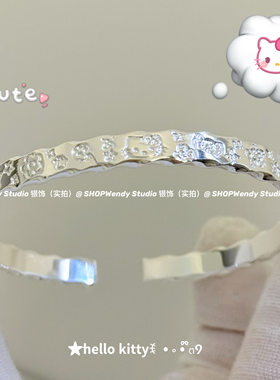 helloKitty足银999.9蝴蝶结手镯