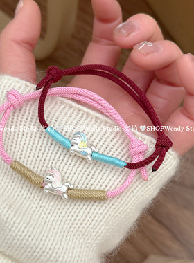 足银999本命年小马手工编绳手链