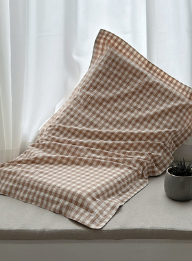 纯棉70x42x10深睡记忆枕pro枕套星球水洗棉全棉格子枕头套35x55