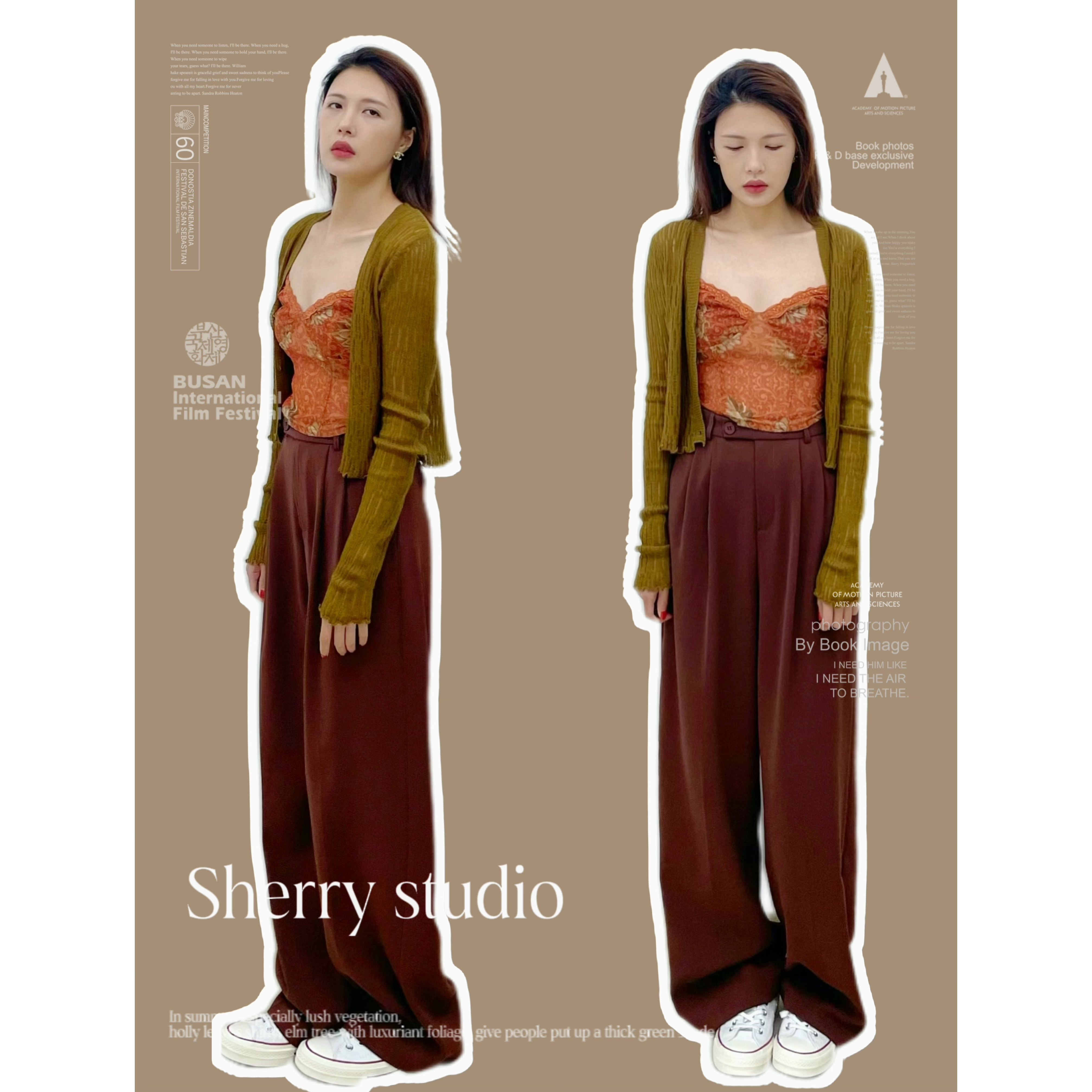 张申琳sherry咸菜绿白色黑色开衫针织柔软亲肤女性上衣短款百搭