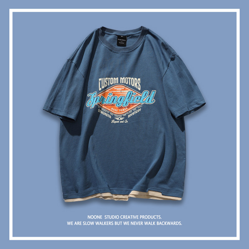 逍遥一刻 | noone | 小众设计感 嘻哈字母假两件 | 男女短袖t恤