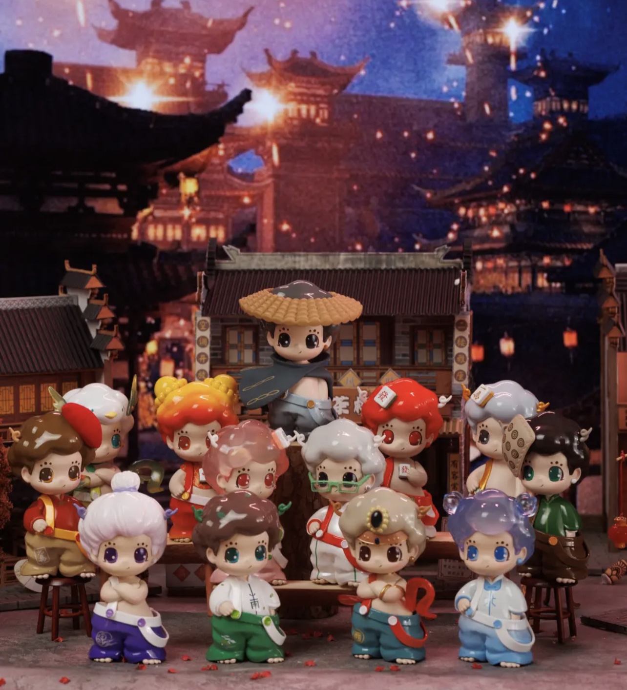 正版现货玩具城市elk十三幺系列盲盒麻将潮玩手办可爱公仔摆件