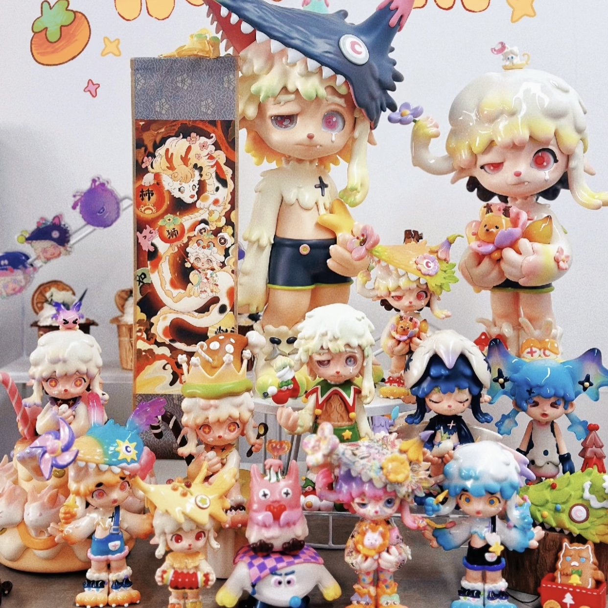 现货包邮Somo樱花汽水圣诞布丁初遇花园潮玩手办展会限定大娃摆件