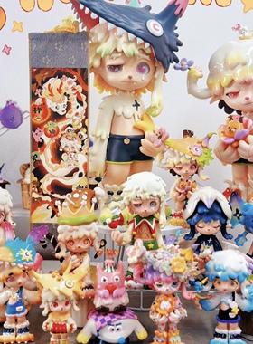 现货包邮Somo樱花汽水圣诞布丁初遇花园潮玩手办展会限定大娃摆件