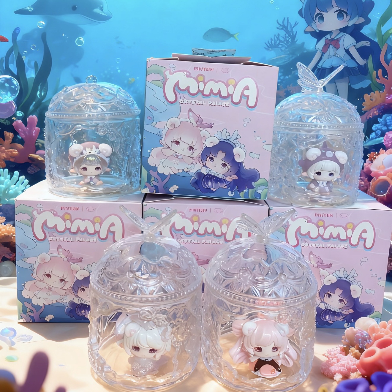 现货MIMIA水晶殿系列盒萌粒盲盒潮玩手办可爱公仔摆件女生日礼物