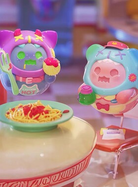 新品现货Shinwoo幽灵熊夜幕餐馆系列盲盒潮玩摆件手办女生礼物