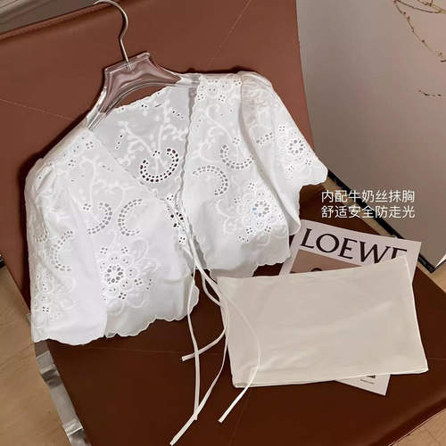 镂空绣花定位取花top/dress