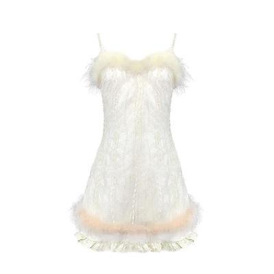 白日梦甜心露肩性感吊带连衣裙