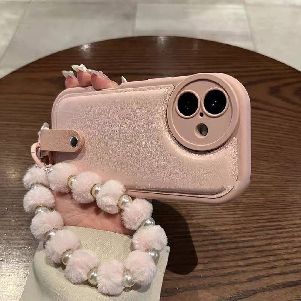 胖胖皮纹粉小毛绒球手链适用苹果17promax手机壳适用iPhone16promax全包15promax挂绳14pro新款超好看13女12,3C数码配件,手机保护套/壳,淘宝优惠券,粉丝福利购,淘宝优惠卷