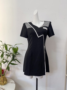 连衣裙女小礼服修身 弹力休闲a字裙子2026春夏上衣开叉