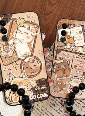 ins个性卡通猫适用三星Galaxy S25/S23/S21/S20/S22/S24手机壳A71A73全包A56A36A81A90防摔A55A53A54软硅胶套