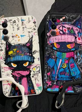 ins涂鸦猫适用一加ACE5pro手机壳OneplusACE5全包ACE6/2V网红ACE3pro/3V防摔一加15个性男女一加13软硅胶壳套