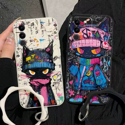 涂鸦猫适用OPPOReno15手机壳Reno14/13/10/7/6/8/9/11/12全包A6防摔A6个性A5男女findX9/X7/X6/X8Pro软硅胶套