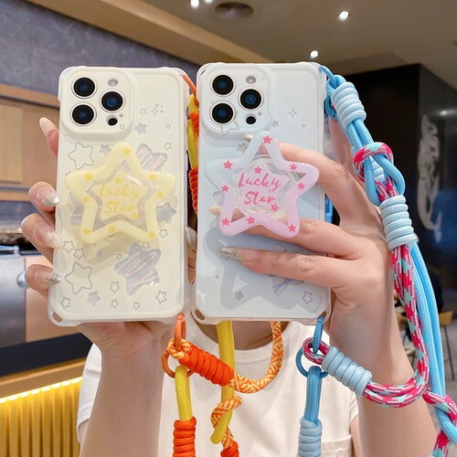 四角挂绳星星适用红米note17Pro手机壳红米note15/14/12/11/13Pro全包K90个性K70K80防摔turbo4/5pro软硅胶套