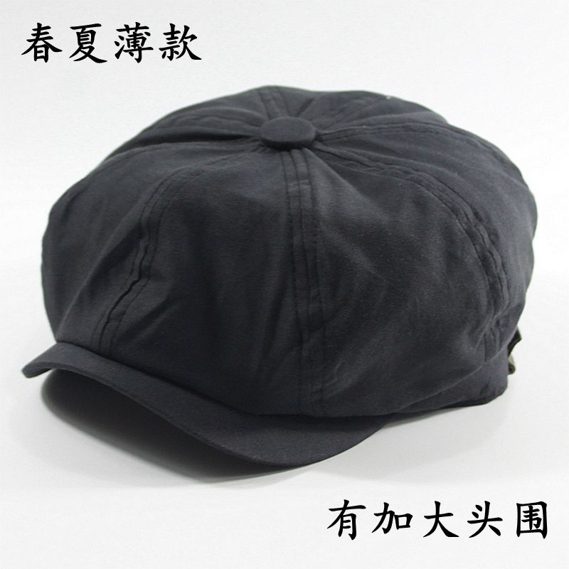 夏季薄款男士加大棉麻文艺八角帽