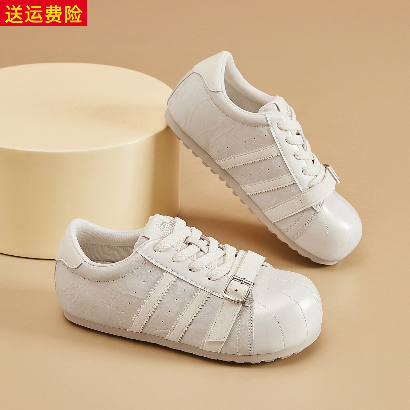 增高休闲百搭透气大头小白鞋