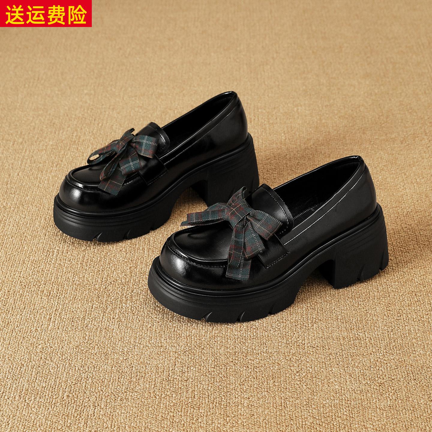 增高休闲百搭轻便蝴蝶结乐福鞋