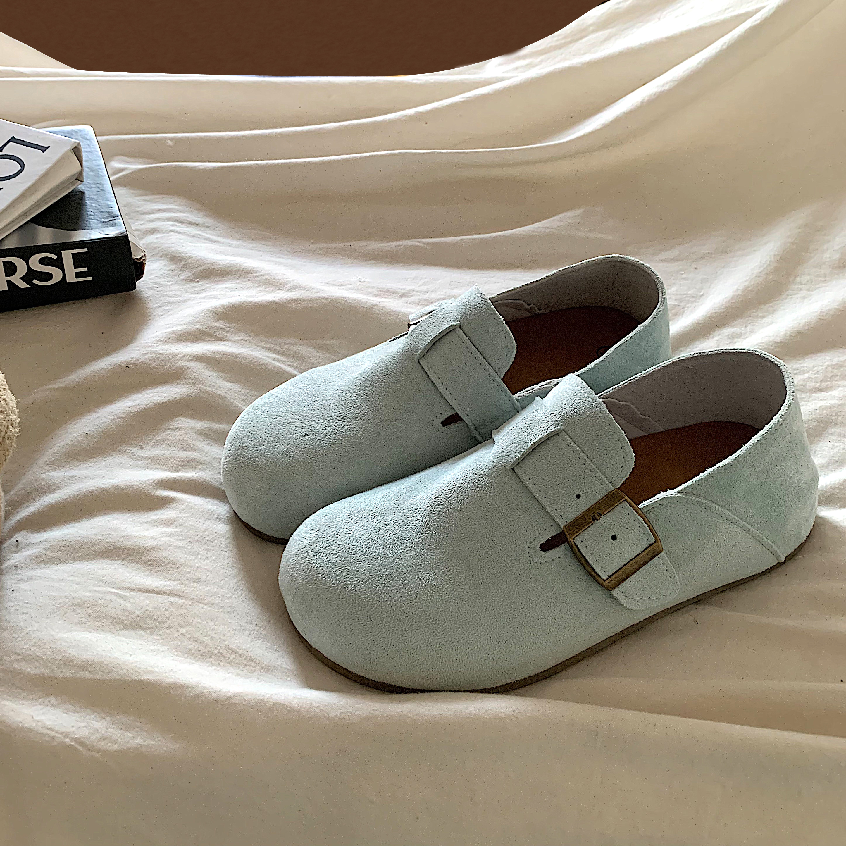 金屿鹿 星野初青~ins复古勃肯鞋女百搭懒人一脚蹬休闲全包博肯鞋