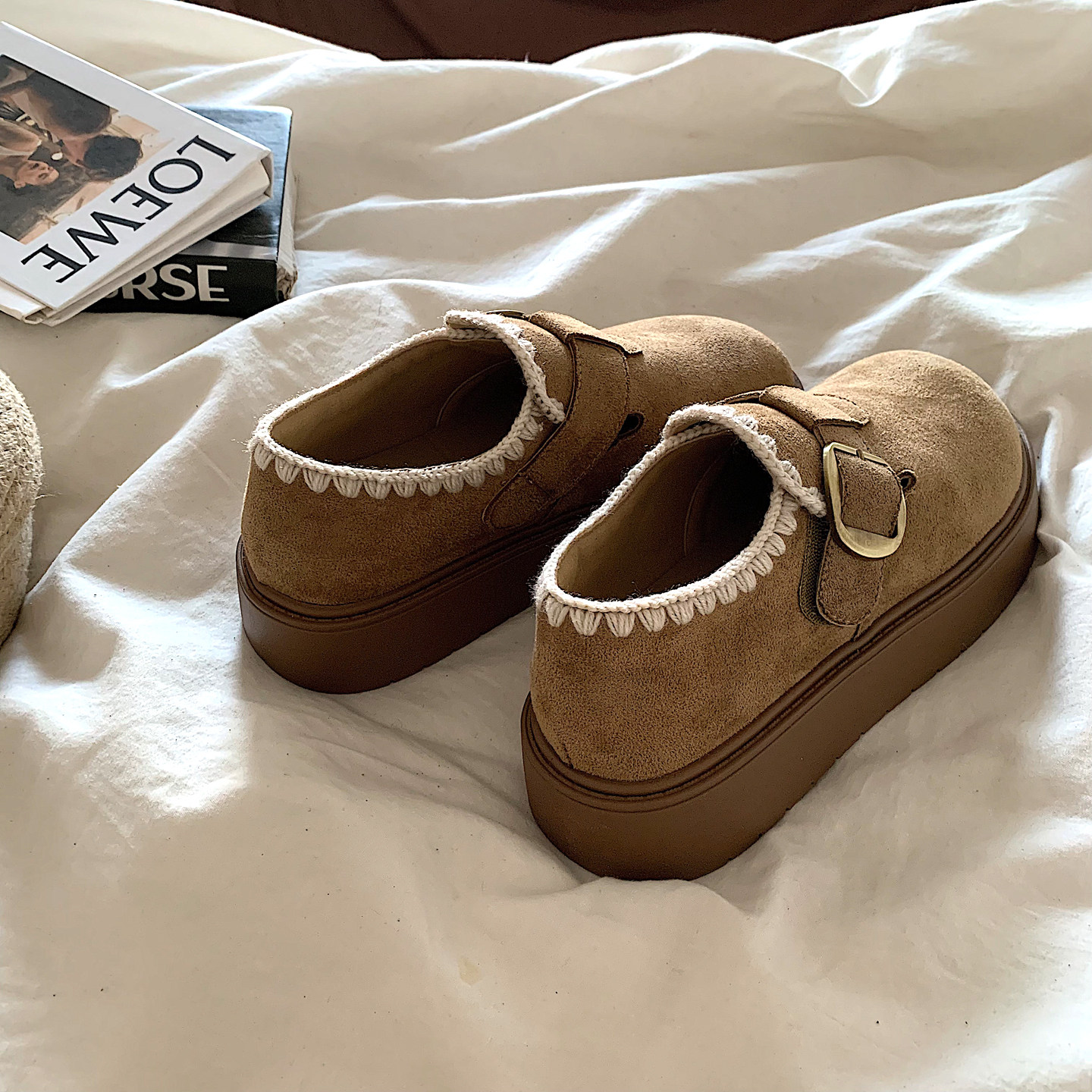 自留好穿~2026新款厚底全包勃肯鞋女ins韩版复古一脚蹬穆勒鞋单鞋,女鞋,勃肯鞋/软木鞋,淘宝优惠券,粉丝福利购,淘宝优惠卷