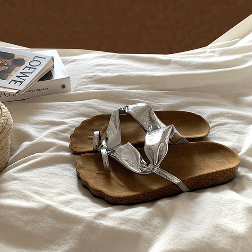 小众ins复古夹趾勃肯拖鞋