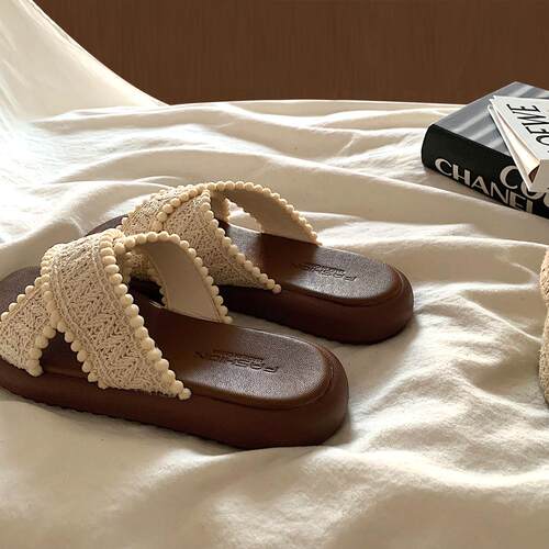 波西米亚编织凉拖鞋女夏季外穿