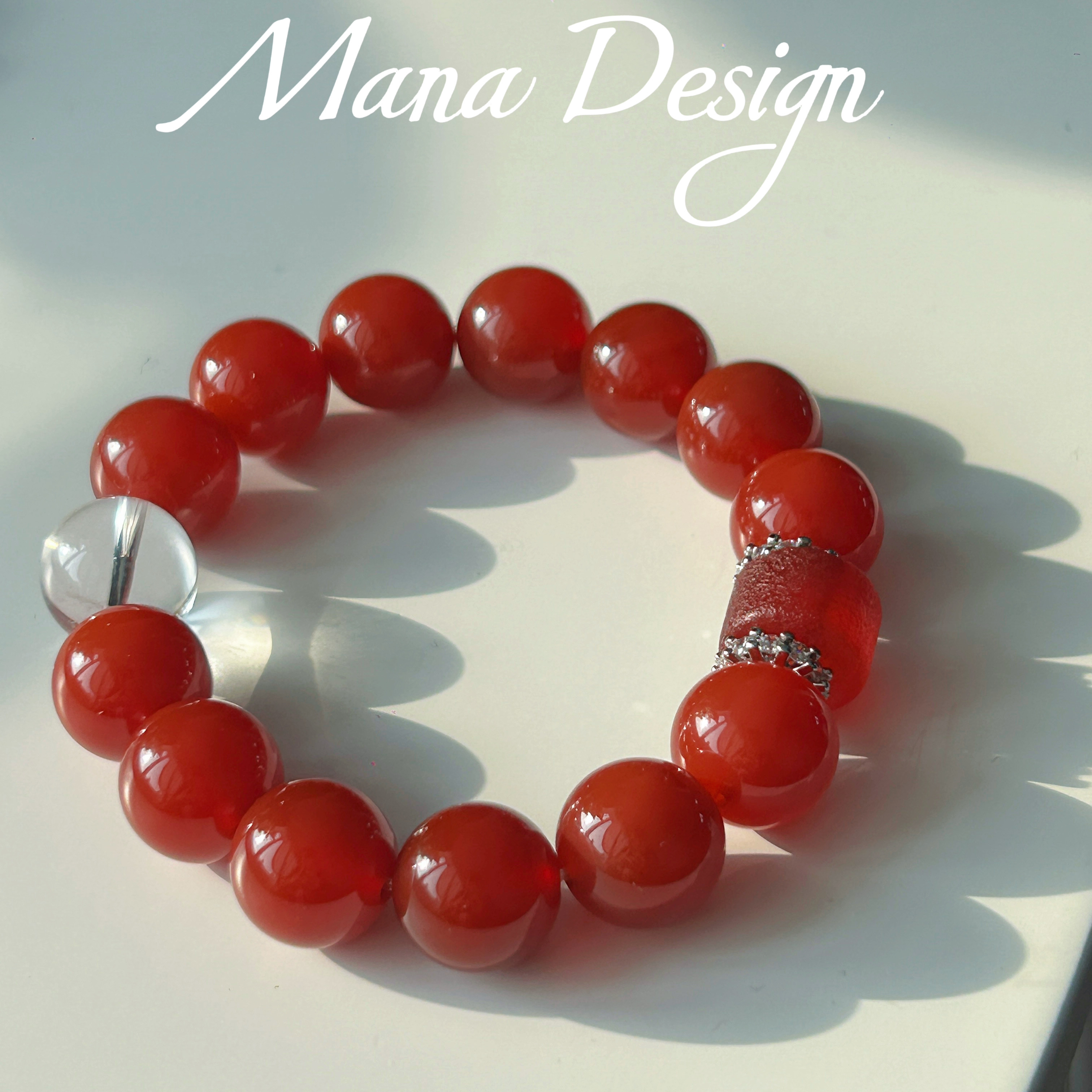 【暖阳白雪】天然红玛瑙水晶手串女款手链送女友礼物 顺丰包邮