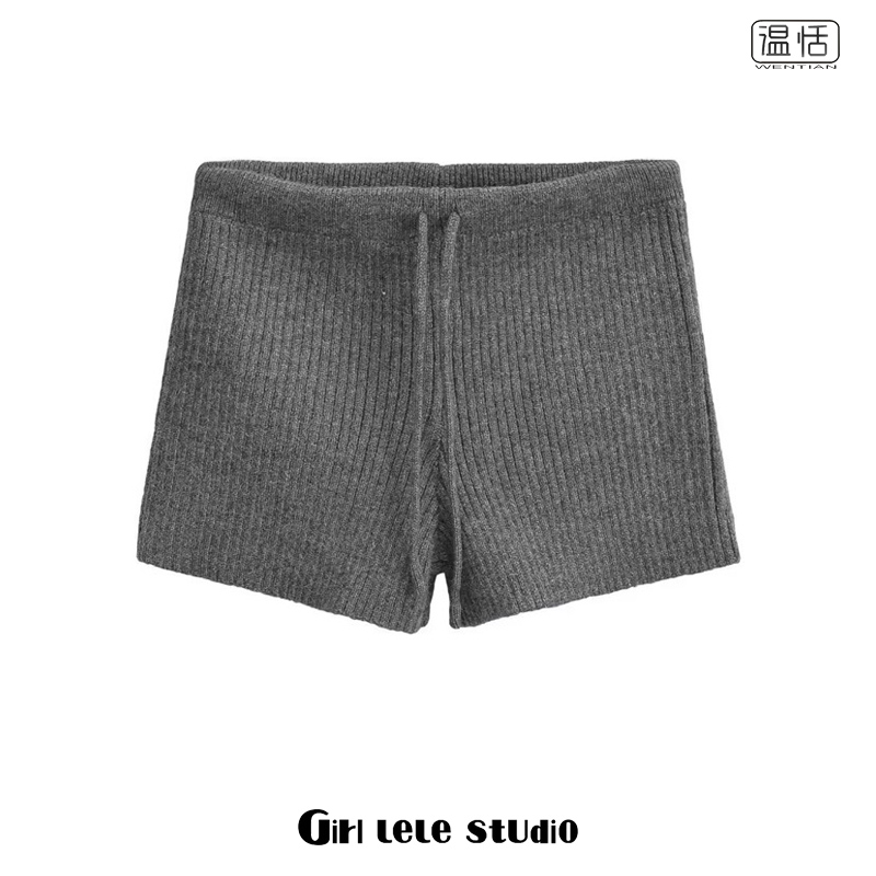 高腰美式辣妹短款抽绳松紧腰