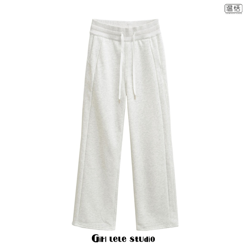 欧美风新款时尚高腰加绒抽绳卫裤