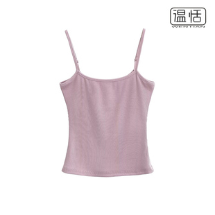 上衣打底衫 纯欲性感螺纹吊带背心女弹力显瘦外穿内搭无袖 包邮